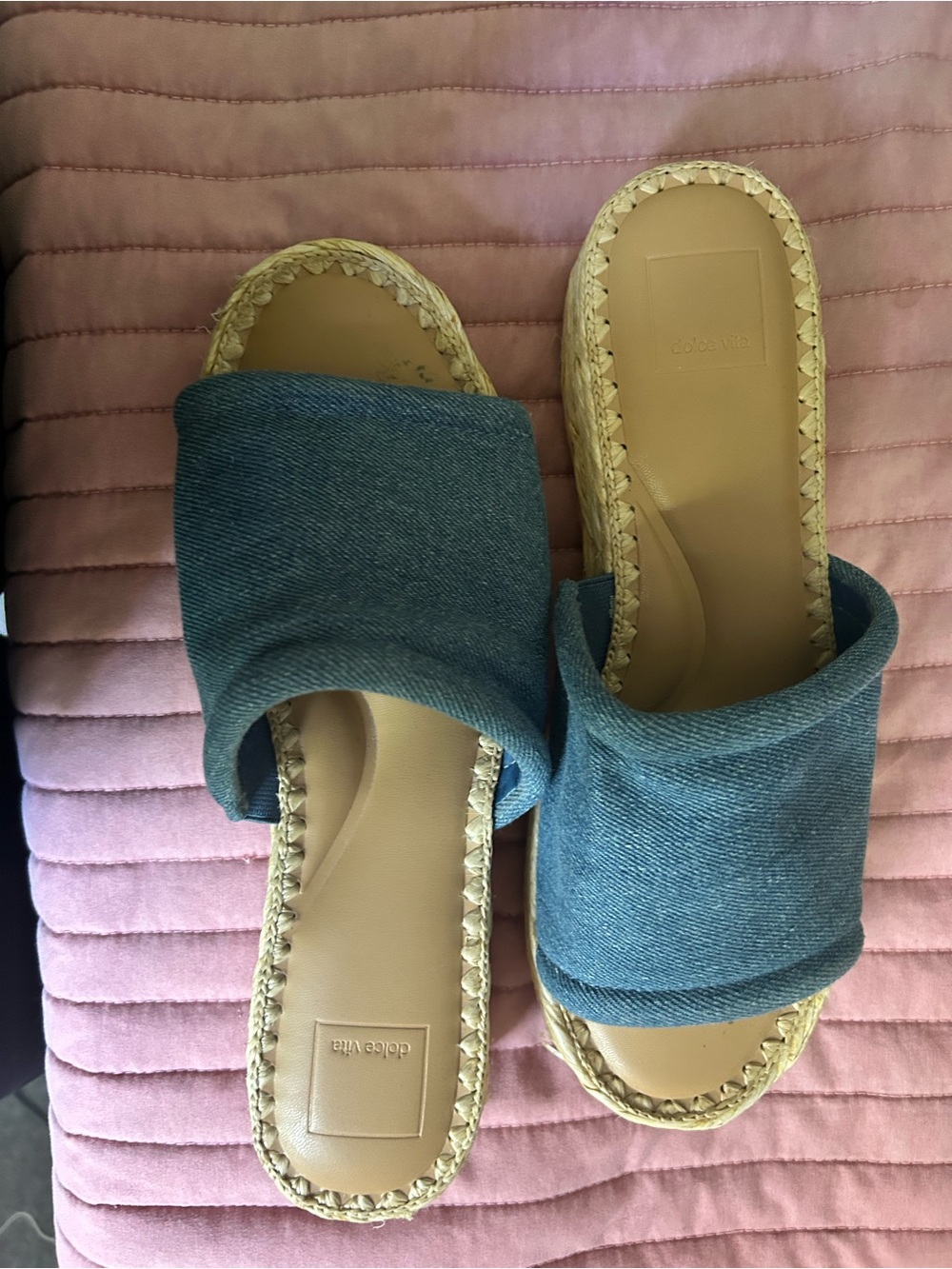 DaVinci Denim Blue Slip-On Slide Sandals - Women